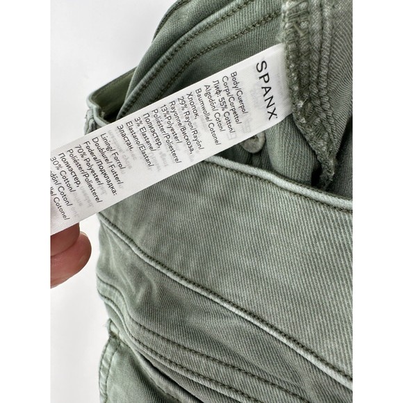 SPANX $118 Stretch Pull On‎ Green Cargo Casual Slim Leggings Pants Size s/P - Picture 7 of 10